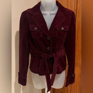 NWOT Beautiful Ann Taylor Loft Belted Corduroy Blazer Jacket Layering Top Size 0